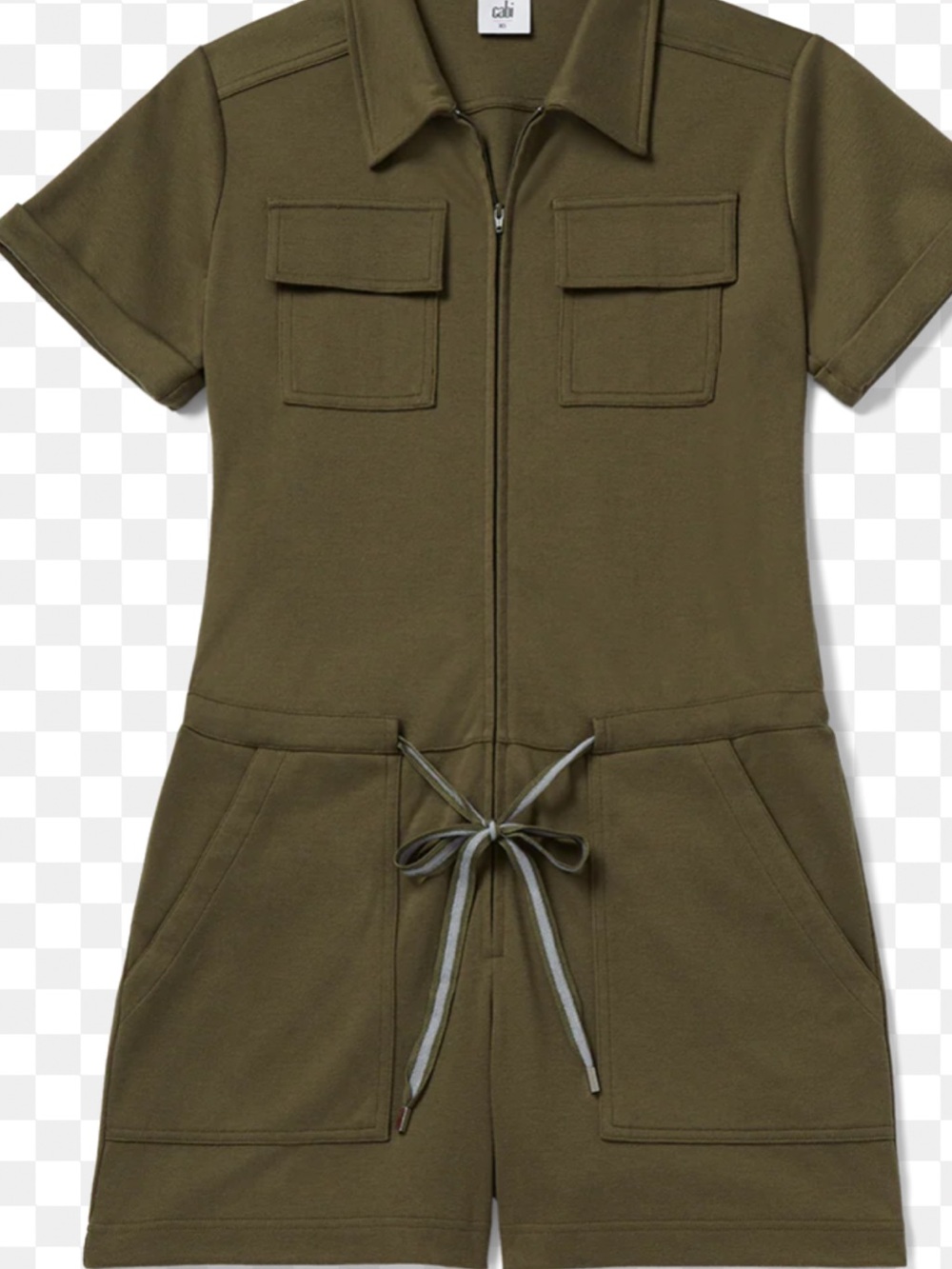 Olive Green Drawstring Romper